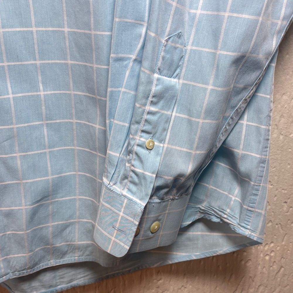 Mine Light Blue Plaid Button Down Long Sleeve Men's Shirt Size XL - Picture 8 of 16